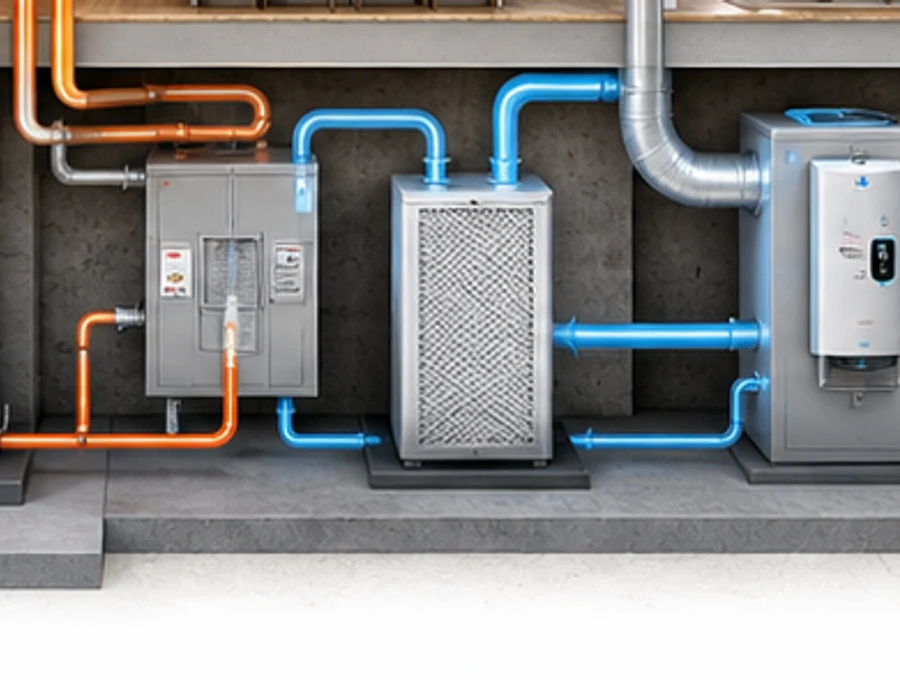 Maintained home comfort equipment and duct system