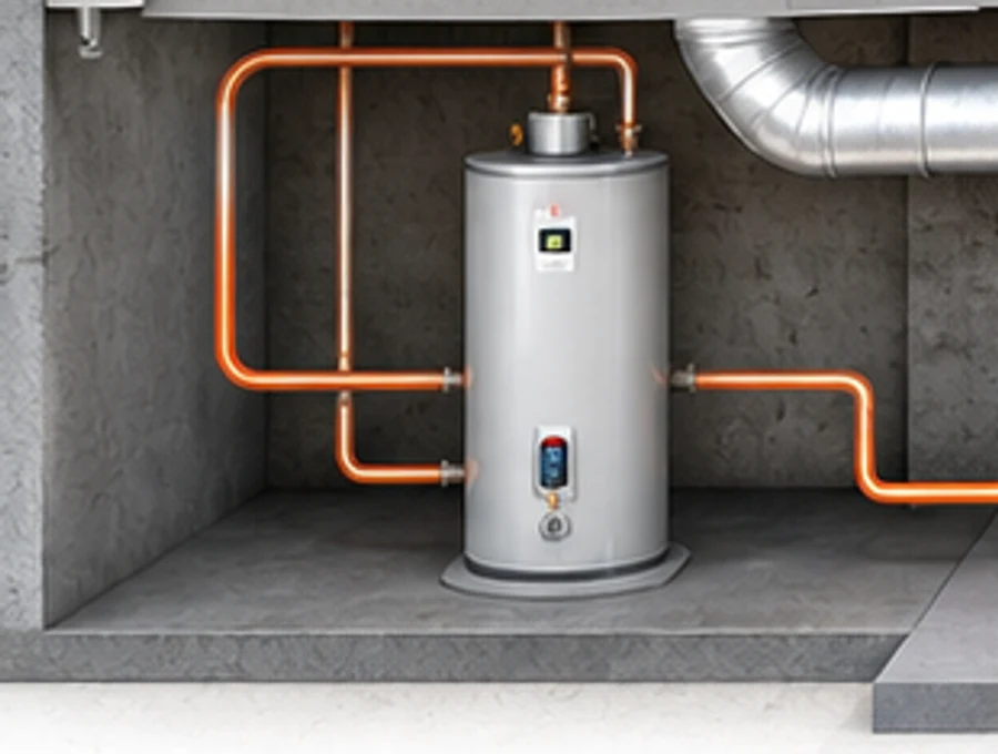 Residential water heater with copper piping